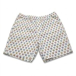 Teddy Fresh Monogram Bear All Over Print Shorts Men's Medium M White Pastel AOP